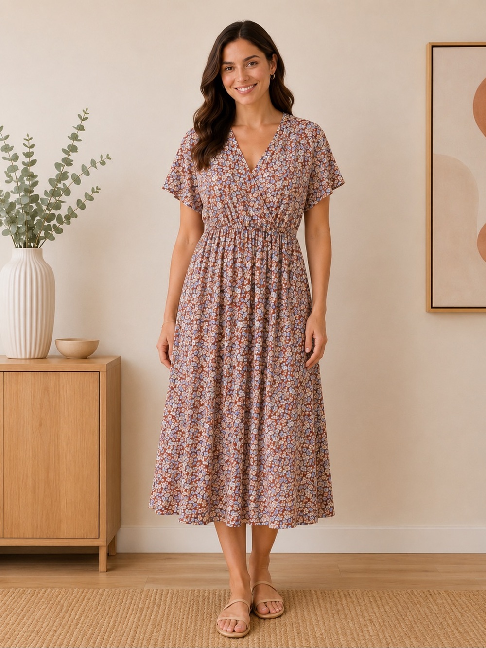 SHEIN Curve Floral Ankle Length Maxi Dress 0XL